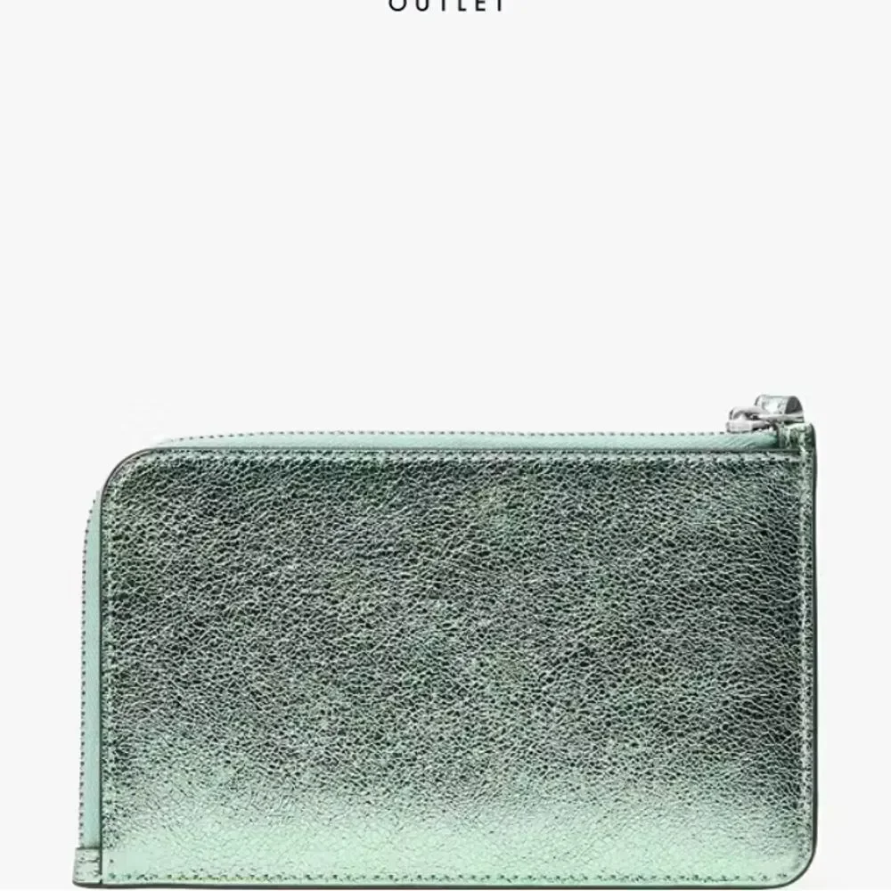 Kate Spade Lucy Metallic Small L-zip Wristlet Bag Wallet Purse
